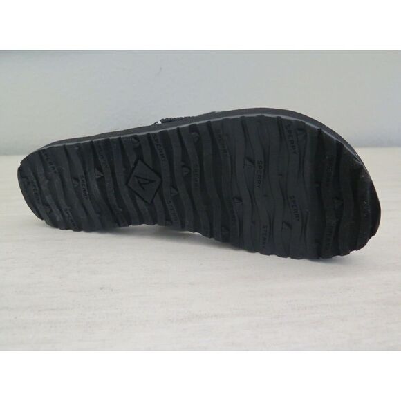 Sperry Women's Sz 5M Black Wharf Webbing/Leather Flip Flop Sandals - Picture 9 of 10